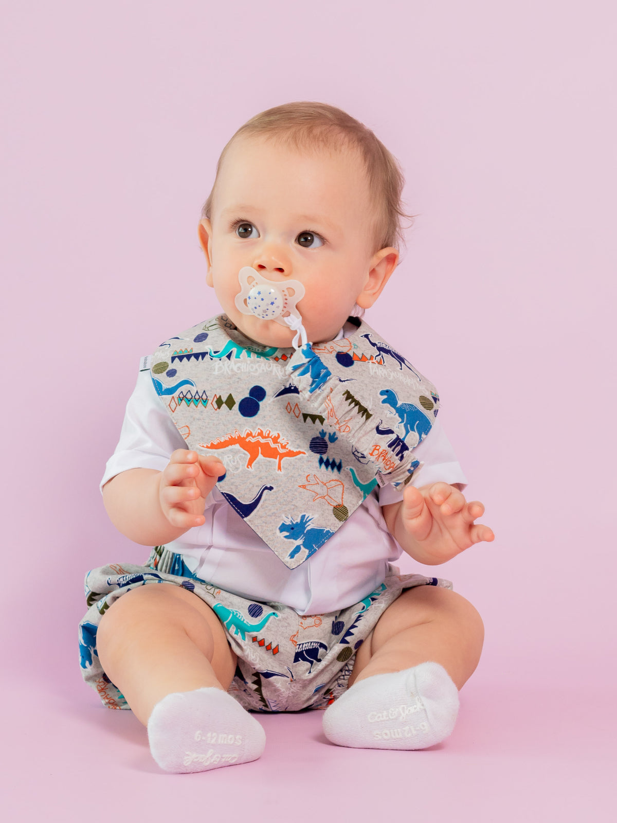 Set bandana y Chupetero Dinosaurio