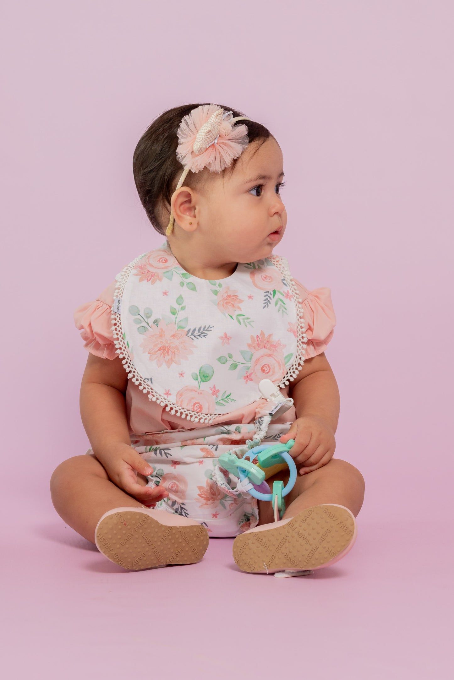 Set Bandana y Chupetero Flora