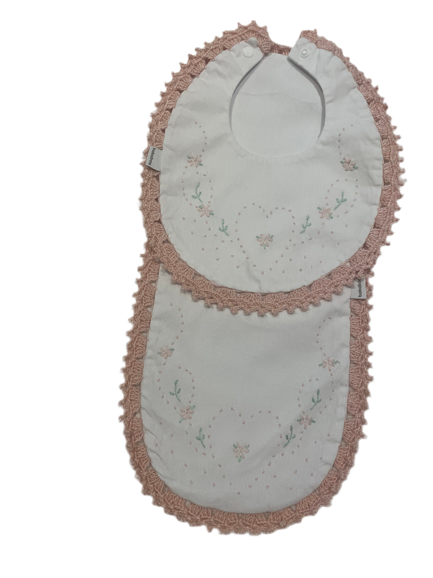 Set Babero y Sacagas Corazon - Durazno
