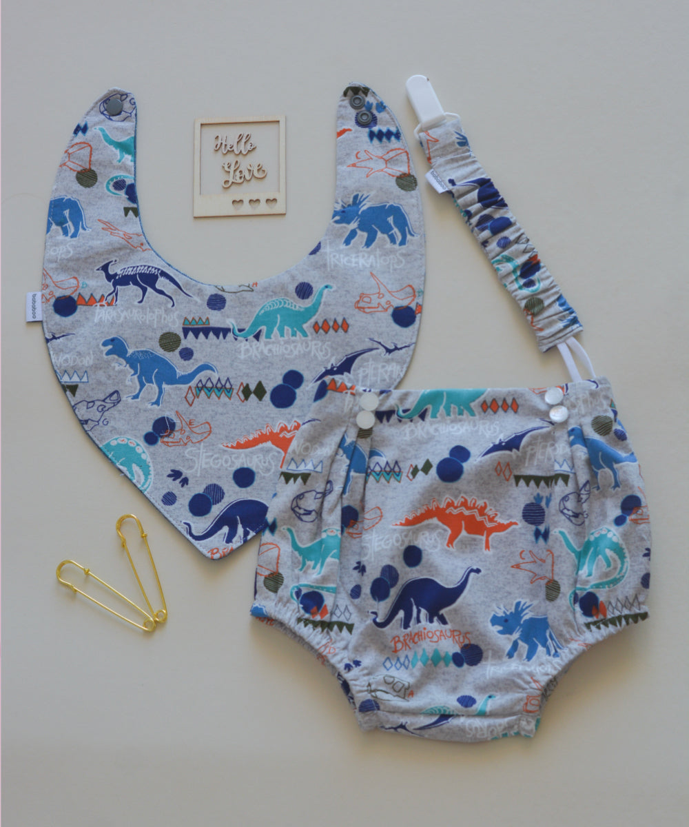 Set bandana y Chupetero Dinosaurio